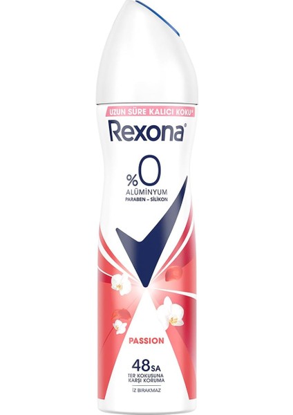 Kadın Sprey Deodorant Passion%0 Alüminyum 48 Saat Ter Kokusuna Karşı Koruma 150 ml
