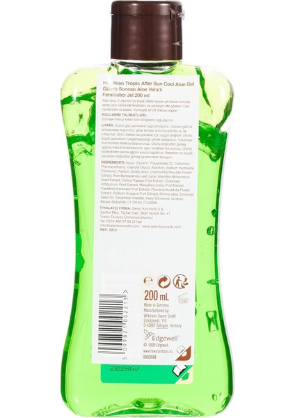 Güneş Sonrası Serinletici Aloevera Jel, 200ML