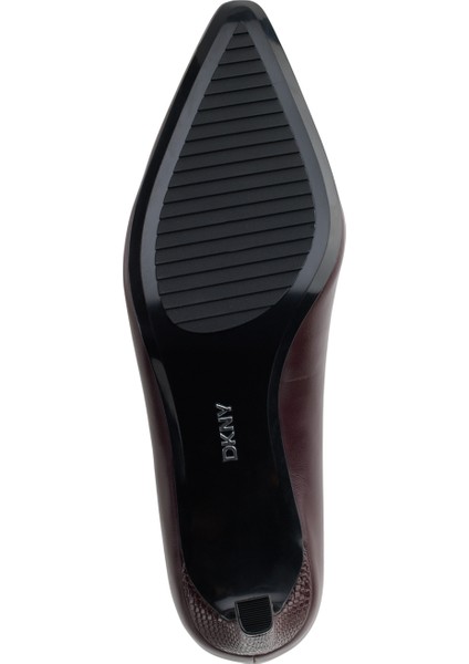 Deri Bordo Kadın Topuklu Ayakkabı K3496787 fırsatları