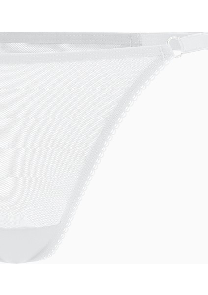Zincir Detaylı Tül Sütyen Külot Takım - Kapsız - Fashion - 2565 - Ekru