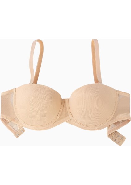 Rosali Premium Basic 2226 Ten Push Up / Dolgulu Mesh Kumaş Straplez Sütyen