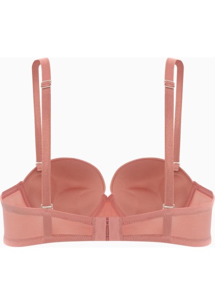 Olympos 2536 Gül Kurusu Double Push Up / Ekstra Dolgulu Straplez Mikro Basic Sütyen