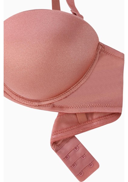 Olympos 2536 Gül Kurusu Double Push Up / Ekstra Dolgulu Straplez Mikro Basic Sütyen