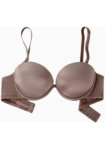 Olympos 2537 Bronz Kahve Double Push Up / Ekstra Dolgulu Midesiz Straplez Mikro Basic Sütyen