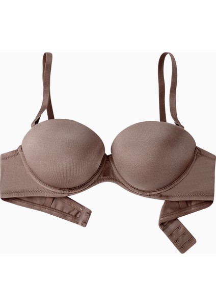 Olympos 2536 Bronz Kahve Double Push Up / Ekstra Dolgulu Straplez Mikro Basic Sütyen
