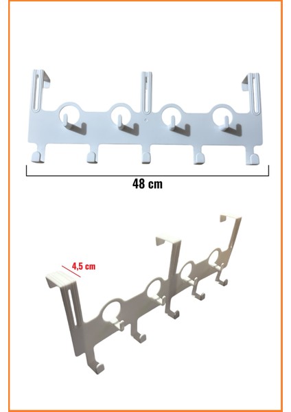 Kapı Arkası Askısı / Beyaz / 48 cm / 2 Adet fiyatları