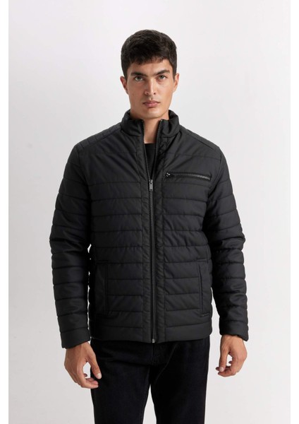 Su İtici Slim Fit Suni Deri Mont Dar Kesim Dik Yaka Fermuarlı Cepli B3568AX25SP fırsatları