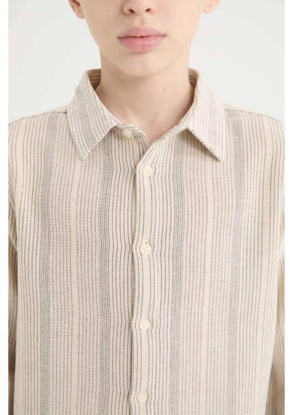 Erkek Çocuk Polo Yaka Çizgili Uzun Kollu Gömlek D7777A825SM indirimleri