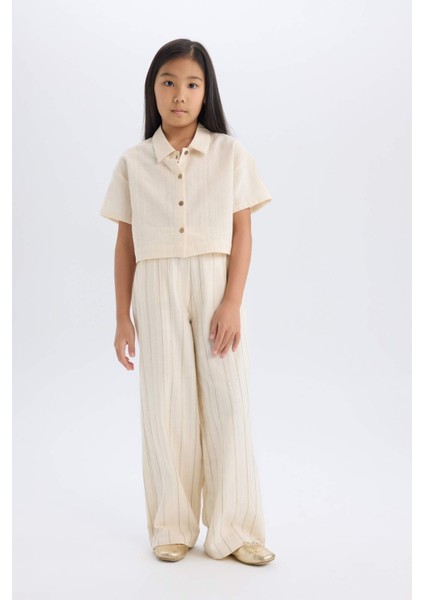 Kız Çocuk Wide Leg Geniş Paça Pamuklu Pantolon D9132A825SP