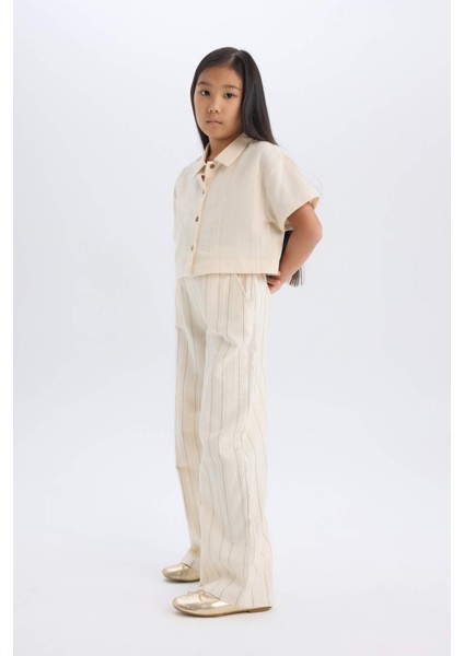 Kız Çocuk Wide Leg Geniş Paça Pamuklu Pantolon D9132A825SP