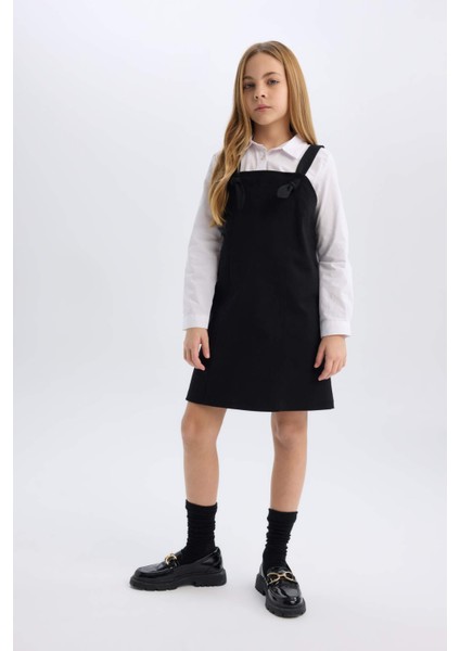 Kız Çocuk Askılı Gabardin Salopet Elbise D9306A825SP