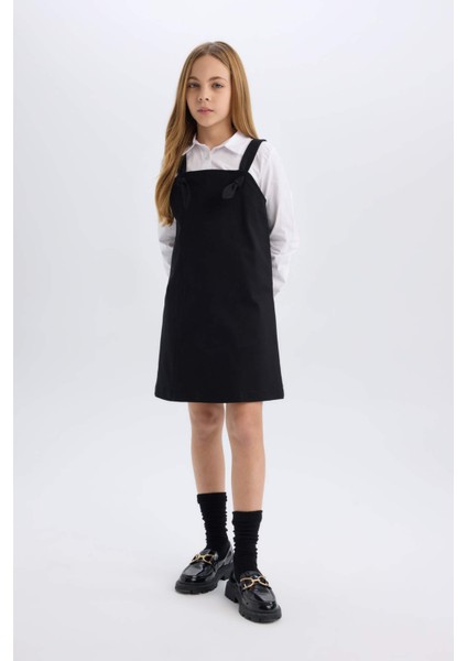 Kız Çocuk Askılı Gabardin Salopet Elbise D9306A825SP