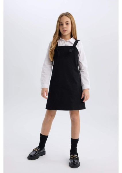 Kız Çocuk Askılı Gabardin Salopet Elbise D9306A825SP