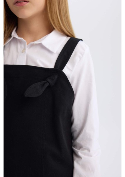 Kız Çocuk Askılı Gabardin Salopet Elbise D9306A825SP