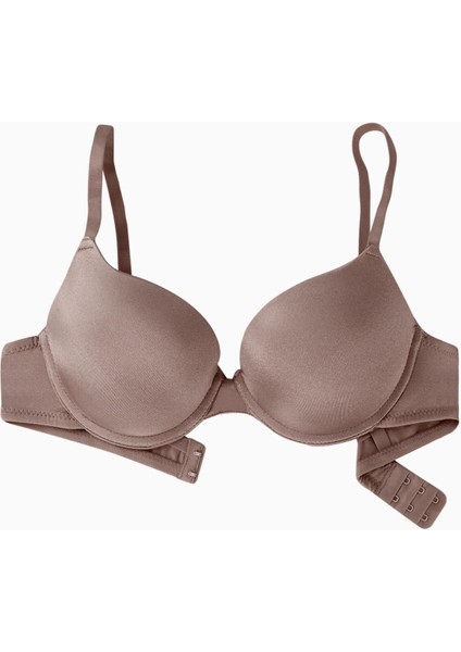 Andes 2527 Bronz Kahve Double Push Up / Ekstra Dolgulu Mikro Basic Sütyen