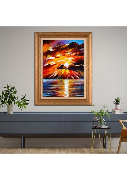 Altın Çerçeveli Paspartulu Tablo KL1615