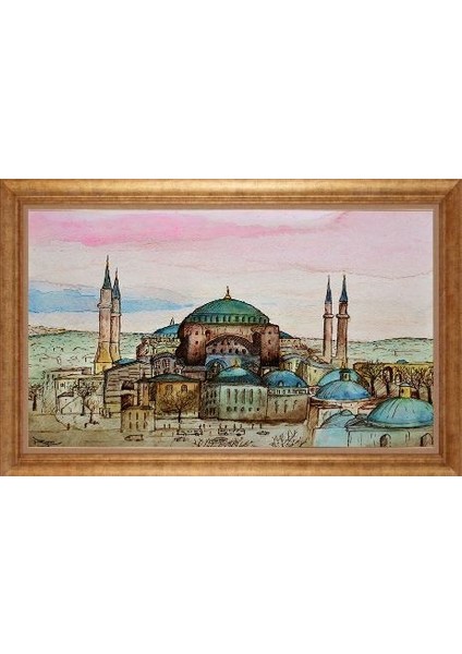 Altın Çerçeveli Paspartulu Tablo GR419