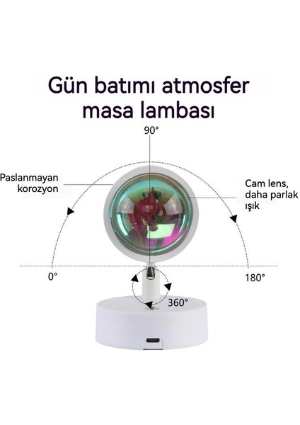 Yaratıcı Günbatımı Atmosferi Dokunmatik Kontrol LED Type-C Şarj Masa Lambası/yatak Köşesi Lambası/gece Lambası (Yurt Dışından)