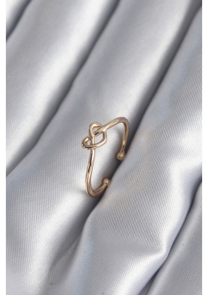 Gold Renk Kalp Model Kadın Yüzük