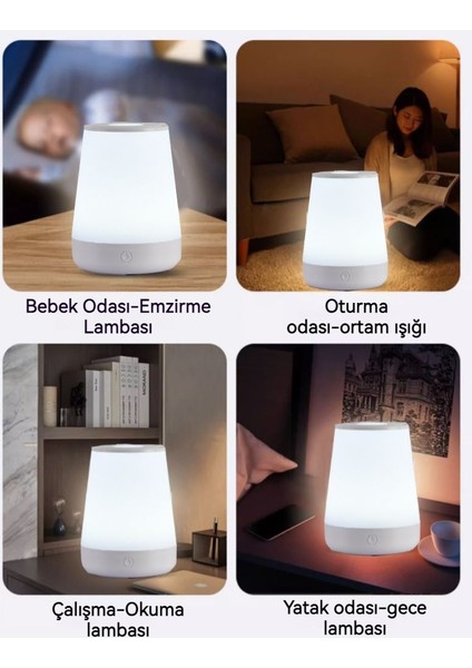 Dokunmatik Kontrol LED Type-C Şarj Masa Lambası/yatak Köşesi Lambası/gece Lambası (Yurt Dışından)