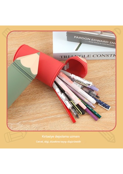 Yaratıcı Silikon Kalem Çantası Büyük Kapasiteli Kire Dayanıklı Depolama Kırtasiye Kutusu (Yurt Dışından) fırsatları