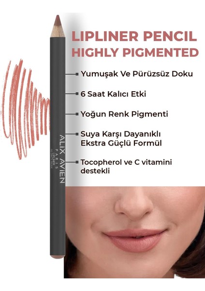 Uzun Süre Kalıcı Dağılma Yapmayan Nemlendirici Dudak Kalemi - Lipliner Pencil 02 Dirty Nude