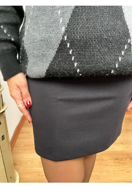 Çelik Kumaş Beli Lastikli Kalem Etek indirimleri