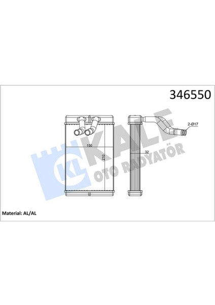 Kalorifer Radyatörü [ Hyundai H-1 , Starex 2.4 / 2.5 1997- Brazing ] 13