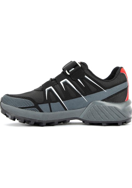 ADITYA IN Unisex Çocuk Sneaker Koşu & Yürüyüş Ayakkabısı Siyah / Koyu Gri