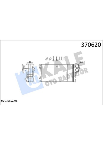 Kalorifer Peugeot 206 14-16 16V 1.6-2.0hdi 00 206 T3E 1.4hdi 09 13 Mekanik 245X137X35 Kalorifer Radyatörü 13