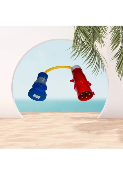 Marin Sahil Adaptörü Dönüştürücü 5X63 Erkek 3X32 Dişi 3x6 Marin Kablo 50 cm