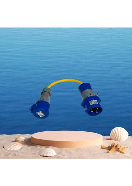 Marin Sahil Adaptörü Dönüştürücü 3X32 Erkek 3X16 Dişi 3x2,5 Marin Kablo 50CM Uyumlu