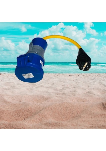 Marin Sahil Adaptörü Dönüştürücü 3X32 Dişi 2X16 Erkek 3x2,5 Marin Kablo 50CM