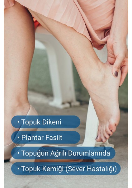 Silikon Kumaş Topuk Çorabı ve Silikon Topukluk Tabanlık, Topuk Ağrısı, Topuk Diken, Nasır, Çatlak