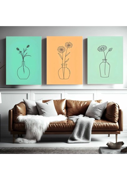 Matisse - Boho - Art Deco - Soyut - Doğa ( 3 Lü Çerçevesiz ) Poster - Afiş - Tablo KR2C01061/