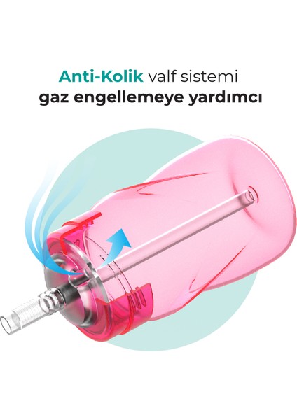 Akıtmayı Engelleyen Pipetli Bardak, 270 ml, 12+ Ay, Pembe, 1 Adet