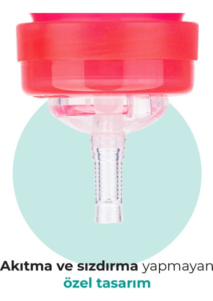 Akıtmayı Engelleyen Pipetli Bardak, 270 ml, 12+ Ay, Pembe, 1 Adet
