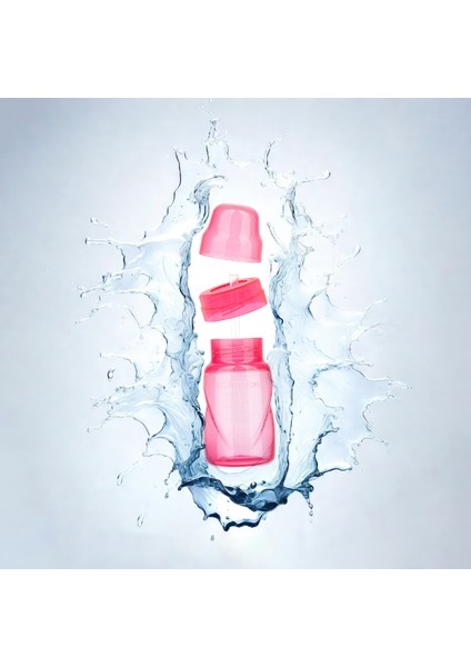 Akıtmayı Engelleyen Pipetli Bardak, 270 ml, 12+ Ay, Pembe, 1 Adet