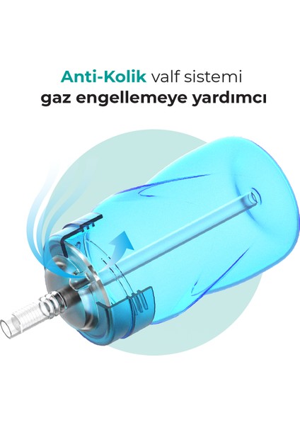 Akıtmayı Engelleyen Pipetli Bardak, 270 ml, 12+ Ay, Mavi, 1 Adet