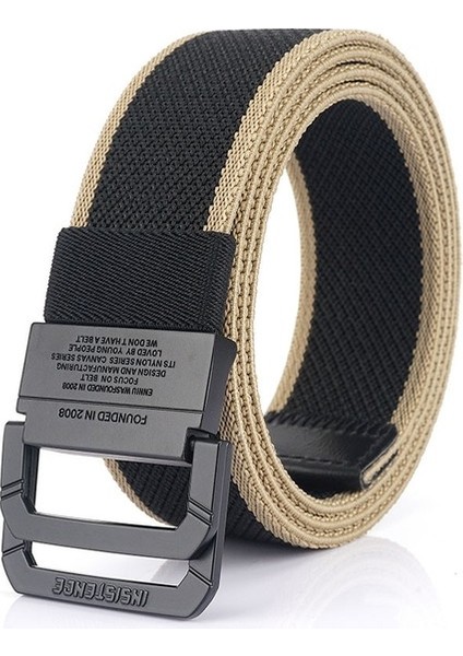 Elastik Tokalı Erkek Çift Ilmekli Elastik Kanvas Kemer (Yurt Dışından)