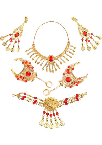 4 Bilezik Bandı ve Küpe, Dansı Takı , Oryantal Dans, (Yurt Dışından)