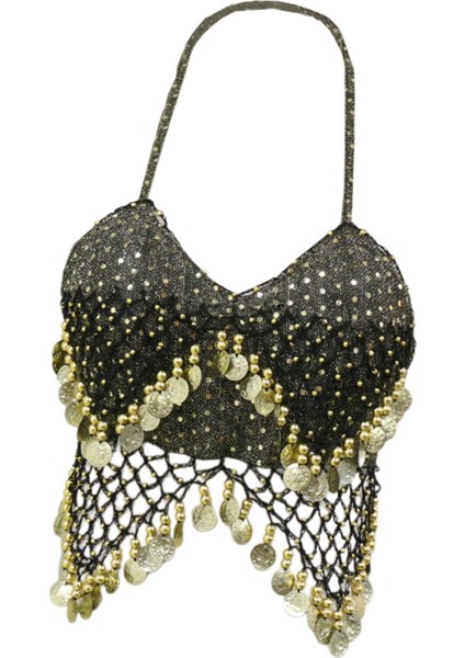 Pullu Parıltılı Kıyafetler Dansı Dans Giysileri Tank Top Halter Sütyen (Yurt Dışından) fiyatları