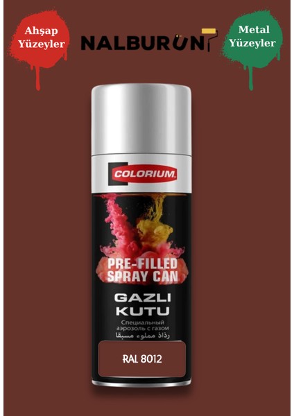 213 Ral Renkleri 400 ml Özel Renklendirilmiş Selülozik Mat Sprey Boya