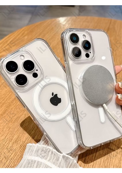 iPhone 16 Pro Kılıf Şeffaf Magsafe Magnetik Kılıf – Kablosuz Şarj Uyumluluğu, Darbe Emici