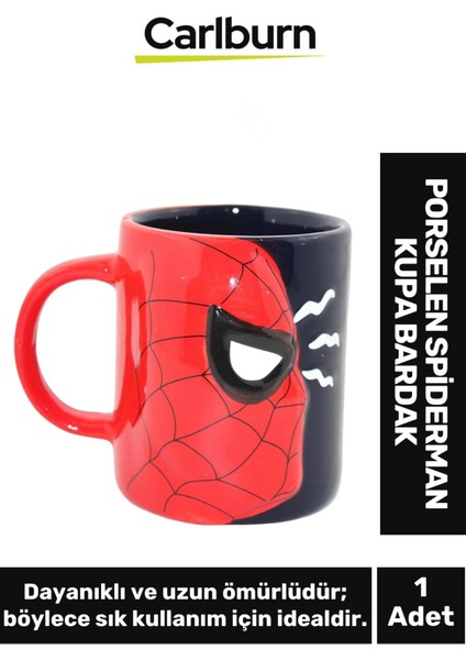 Özel Tasarım - Dekoratif - Şık Hediyelik - Porselen Spiderman Kupa Bardak 11*13 cm