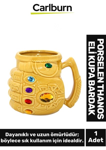 Özel Tasarım - Dekoratif - Şık Hediyelik - Porselen Thanos Eli Kupa Bardak 1*14 cm