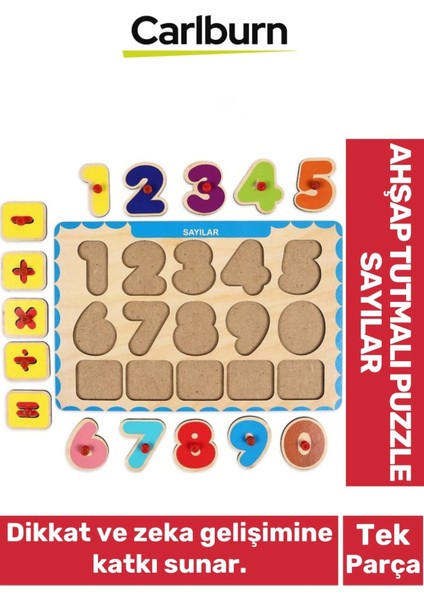 Özel Üretim Eğitici Öğretici Zeka Geliştirici Çocuk Ebeveyn Sayılar Ahşap Tutmalı Puzzle