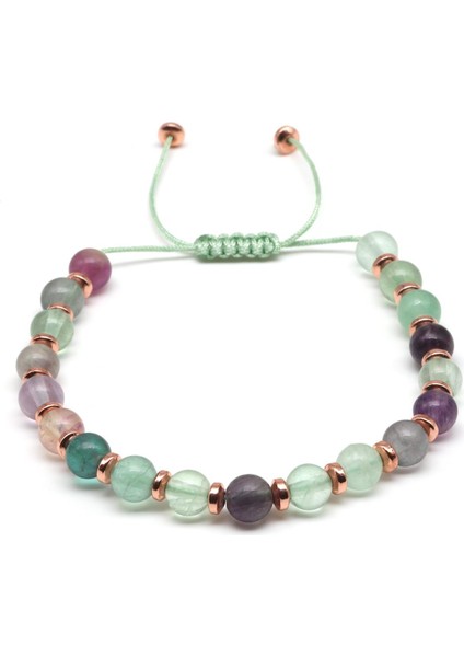 Florit Doğal Taş Makrome Örme Bileklik Küre Kesim fiyatları