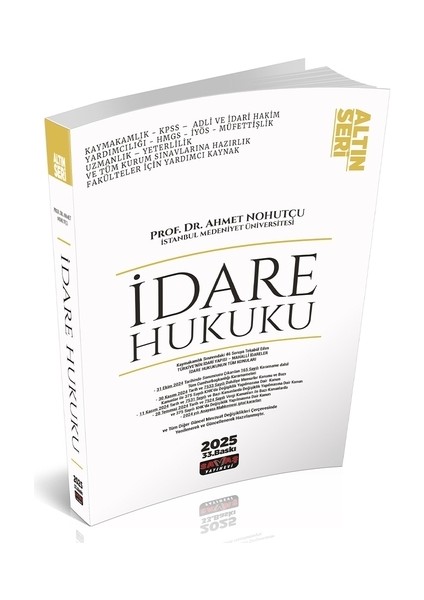 Idare Hukuku Konu Anlatımı Altın Seri Savaş Yayınları Ocak 2025