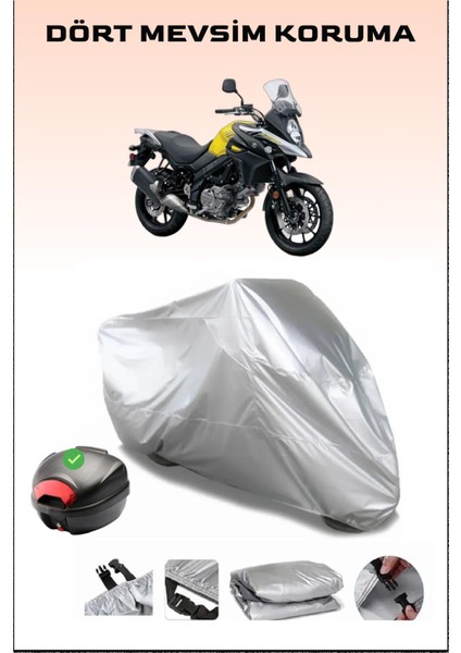 Suzuki V-Strom DL650 Gri Motosiklet Brandası Arka Çanta Uyumlu